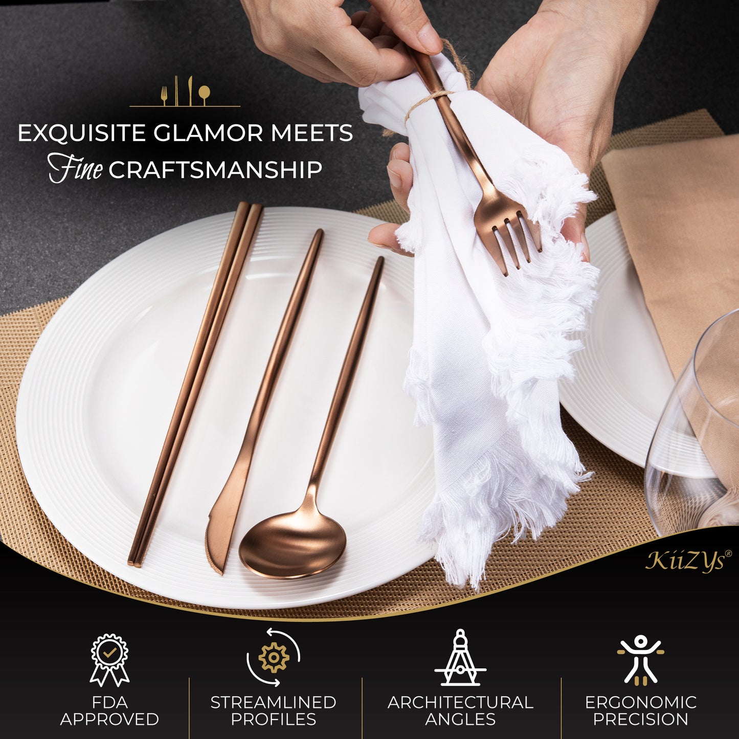 bronze flatware juego de cuchillos para cocina dishwasher safe amazon finds wedding registry wish list wishlist new home must have golden kitchen essentials minimalist home rainbow colored flat wear cubiertos de acero inoxidable cucharas para comer vajillas modernas para 8 personas 2 6 serving utensils set for parties unique best copper silverwear presents memorial day Christmas lunar new year easter independence day gifts for women