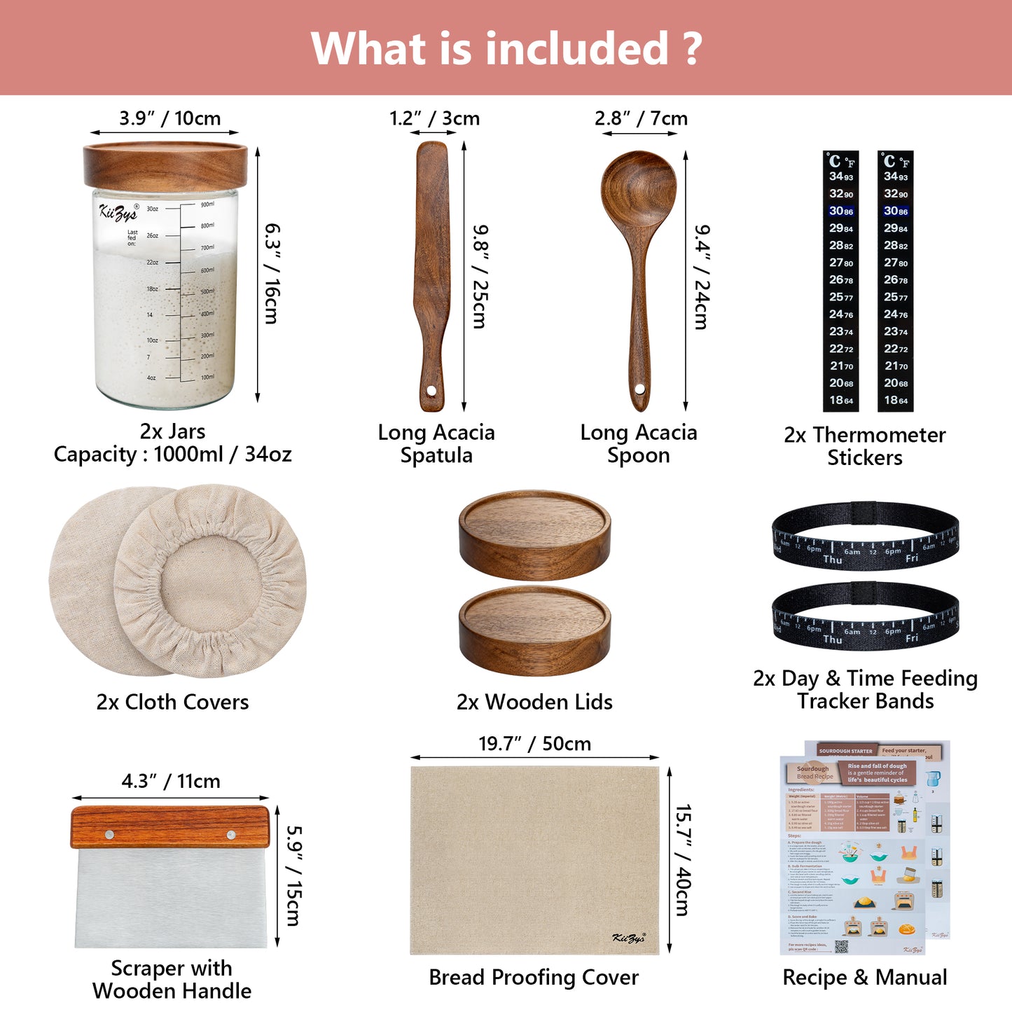 KiiZYs - Sourdough Starter Kit & Bread Baking Tools Essentials