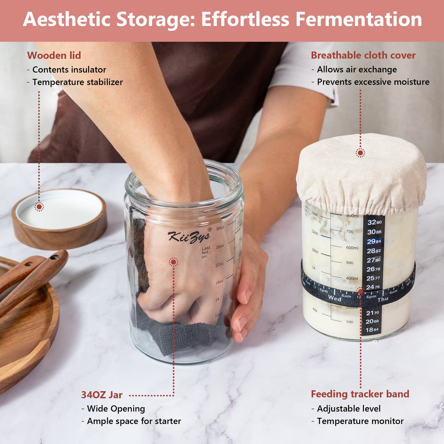 KiiZYs - Sourdough Starter Kit & Bread Baking Tools Essentials