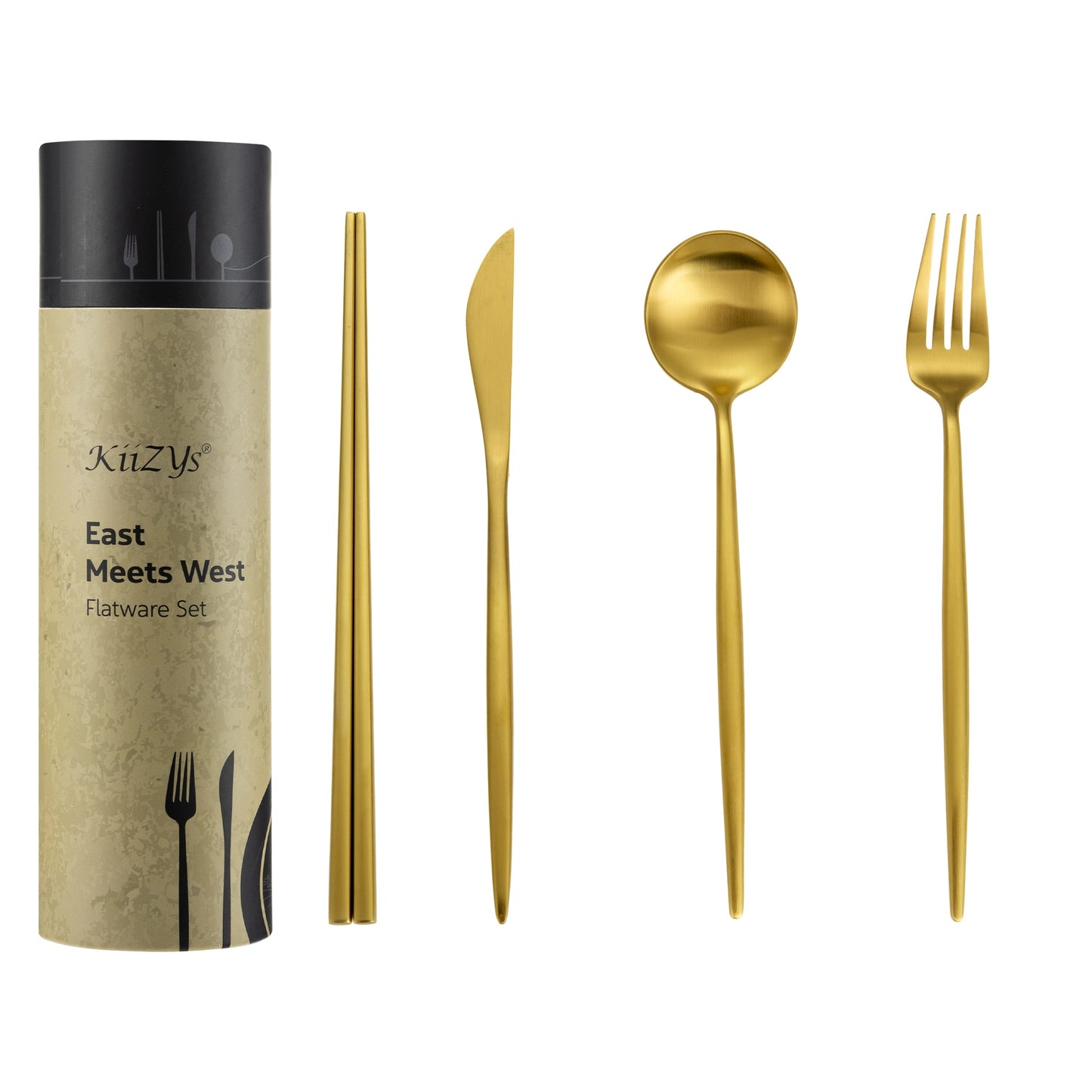 gold silverware set for 2 chopsticks reusable kitchen golden utensils set black cutlery set copper couples gifts forks spoons and knives set matte flatware flatwear long handled silverwear utinsils chop sticks stiks chapsticks new home house warming vajillas modernas para housewarming juego cubiertos de acero inoxidable japanese kitchen accessories