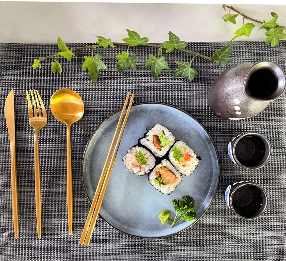 Fathers day Gift ideas mothers day presents birthday valentines labour day Christmas thanksgiving xmas silverware set for 8 chopsticks kitchen utensils set utinsil sets black chopsticks reusable cutlery set for 4 couples gifts spoons and forks set gifts for women rose gold silverwear for 6 flatware set for 2 flatwear silverware sets for 12 rose gold party decorations
