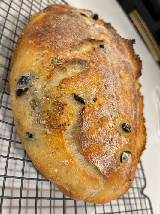 Herbs and Olive Sourdough Bread