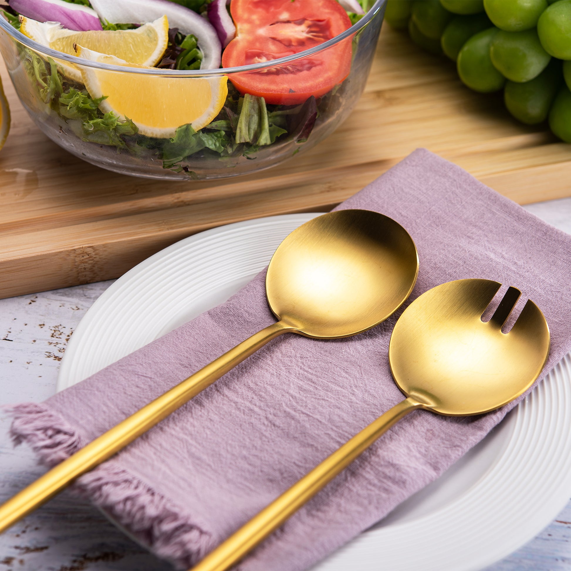 Matte Gold Serving Spoons And Forks Serving Utensils Set Silverware Cake Cutter comically large spoon set cake cutting pie server salad serving utensil set pasta tosser tongs modern dinnerware set dinnerwear gifts kitchen gadgets new home essentials must have apartment house warming gifts basket party thanksgiving hosting christmas party at home xmas birthday anniversary dinner couples night chic gatherings rustic