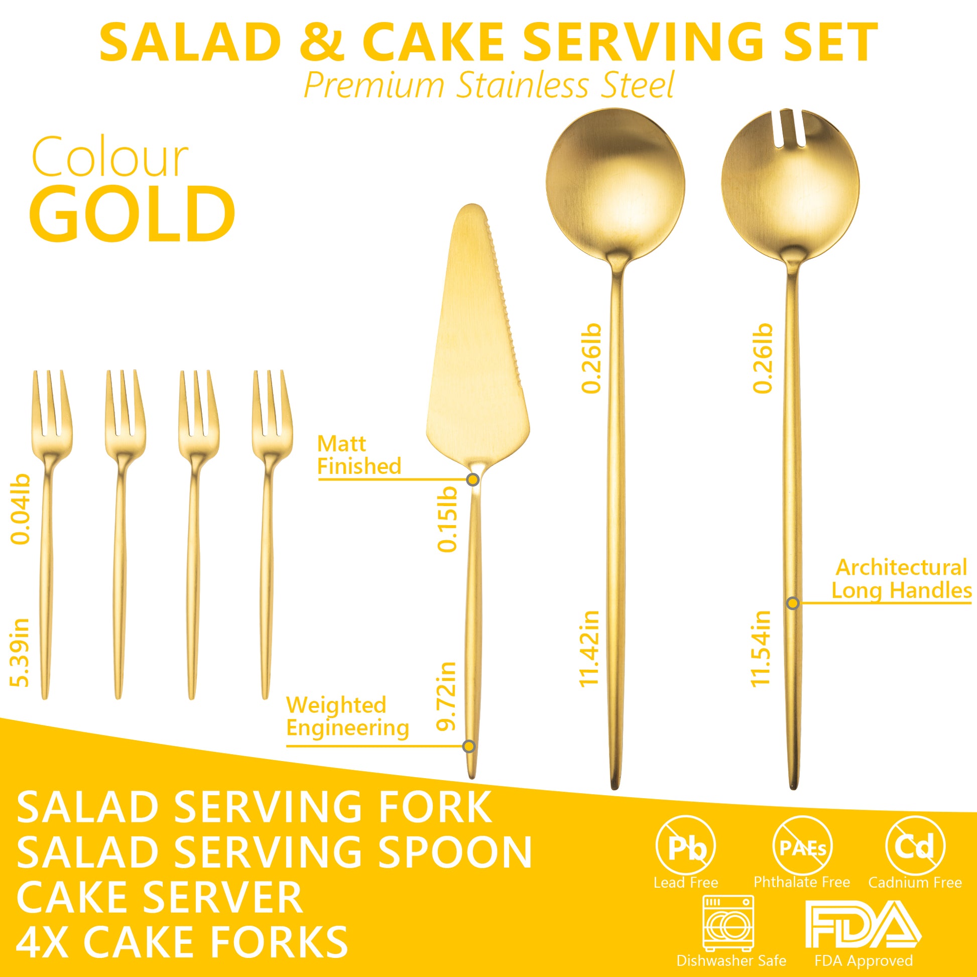 gold serving utensils gifts dinnerware accessories golden serving spoons and fork spatula of 2 shiny matte gold salad server cubiertos de acero inoxidable juegos de vajilla hosting party essentials flatware 1810 stainless steel home essentials kitchen ware serveware flatware set silverware cutlery pasta Christmas silverwear xmas high tea comically large spoon wedding decorations wedding registry search must have amazon wishlist  apartment essentials silverware kitchen essential accessories silverwear wear