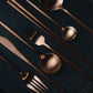 Fathers day Gift ideas mothers day presents birthday valentines labour day Christmas thanksgiving xmas silverware set for 8 chopsticks kitchen utensils set utinsil sets black chopsticks reusable cutlery set  for 4 couples gifts spoons and forks set gifts for women rose gold silverwear for 6 flatware set for 2 flatwear silverware sets for 12 rose gold party decorations gold  golden copper brown bronze chopsticks 
