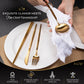 KiiZYs Stainless Steel Minimalist Cutlery 14 Pieces Set - Matte Gold