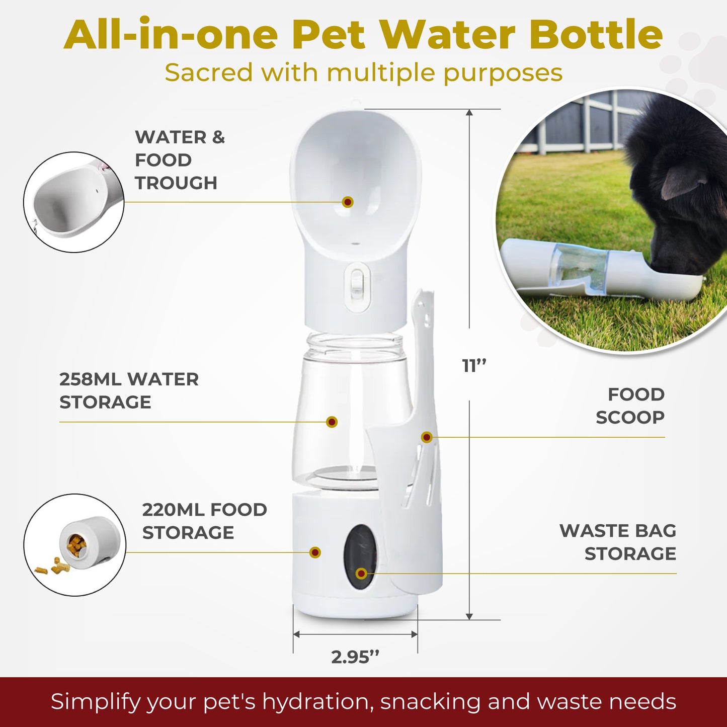 pet water bottle travel water bottle for dogs bottle dog water bottle for walking  travel essentials dog treats pet toys portable walking running water bottle dispenser bowl 4 in 1 bowl fda approved no leak proof interactive dog pooper scooper poo bag holder water bottle for dogs on the go snack container toys interactive boredom chew anti anxiety trough fda approved Pet owner gifts Accessories bandanas mom gifts pet supplies large small extra where to buy bandanas for sale best chew toy for puppies