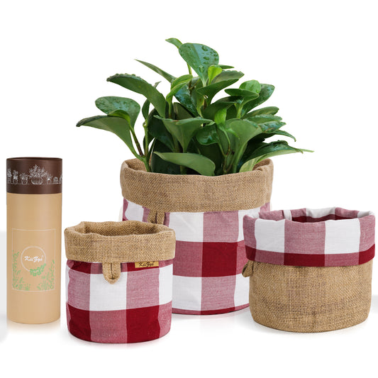 KiiZYs - House Plant Pot Covers (5' 6' 8' Inch) - Red Reversible