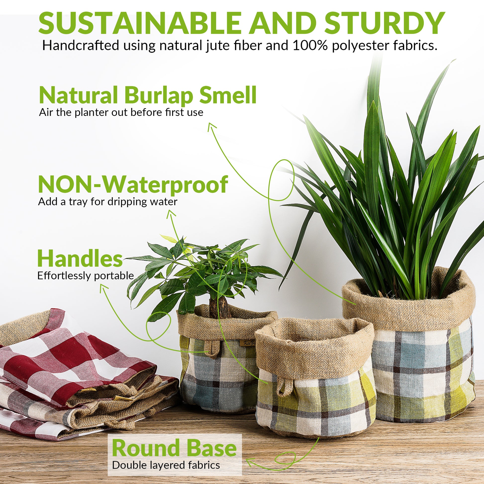 jute plant pot covers KiiZYs - House Plant Pot Covers (5' 6' 8' Inch)