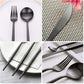 KiiZYs Stainless Steel Minimalist Cutlery 16 Pieces Set - Matte Black